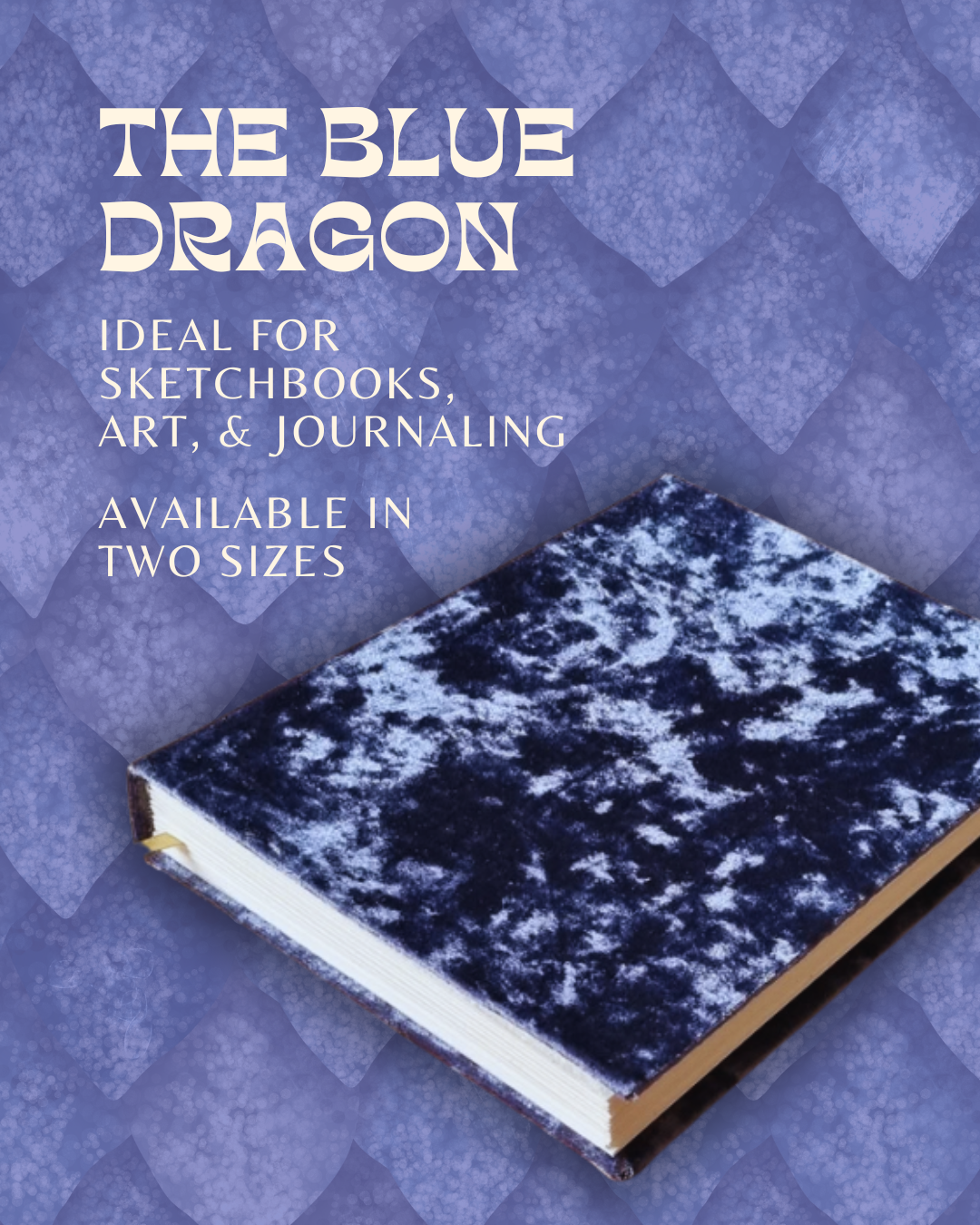 Artist Journal | The Blue Dragon | Electric Blue Velvet | Blank Hand-bound Journal