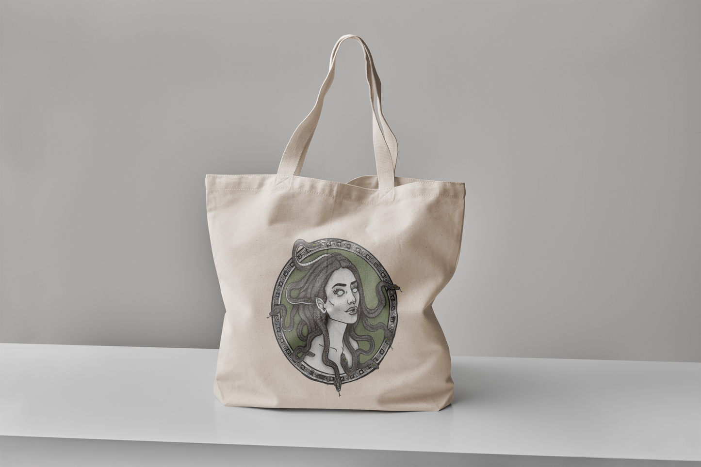 Medusa Motif Tote Bag