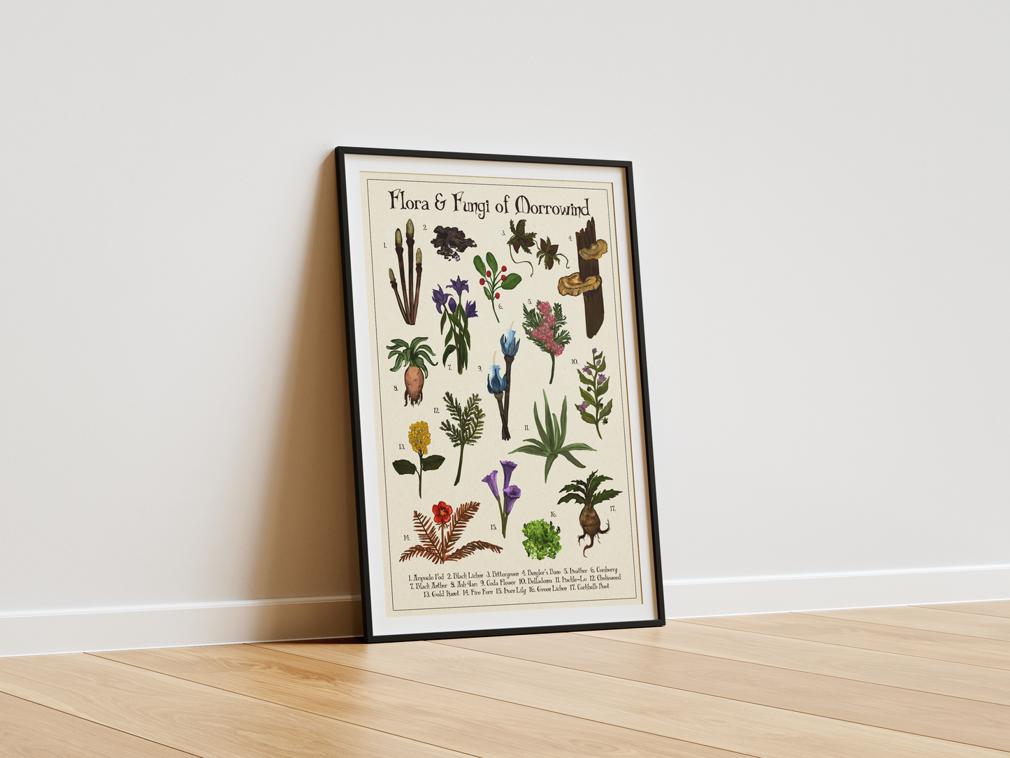 Flora & Fungi of Morrowind Part 2 | Botanical Illustration Fan Art | Art Print