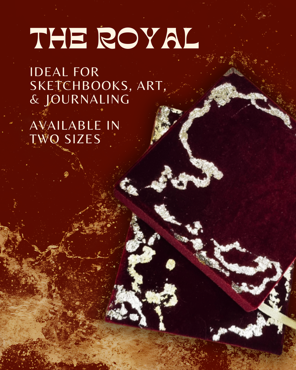 Artist Journal | The Royal | Blood Red Velvet | Blank Hand-bound Journal