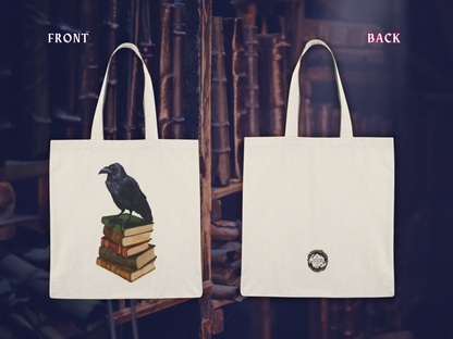 Bookish Morrow (Raven) Tote Bag | 100% Cotton