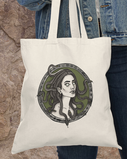 Medusa Motif Tote Bag