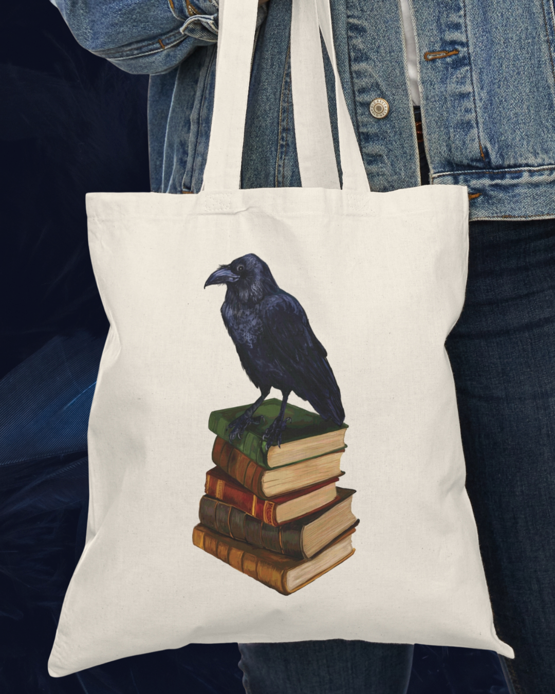 Bookish Morrow (Raven) Tote Bag | 100% Cotton