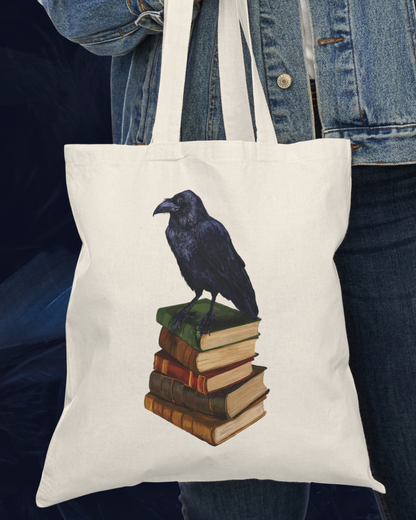 Bookish Morrow (Raven) Tote Bag | 100% Cotton