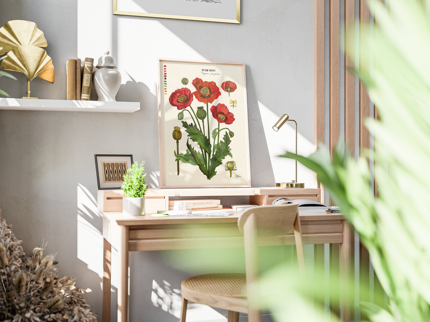 Opium Poppy | Flower Botanical Illustration | Art Print
