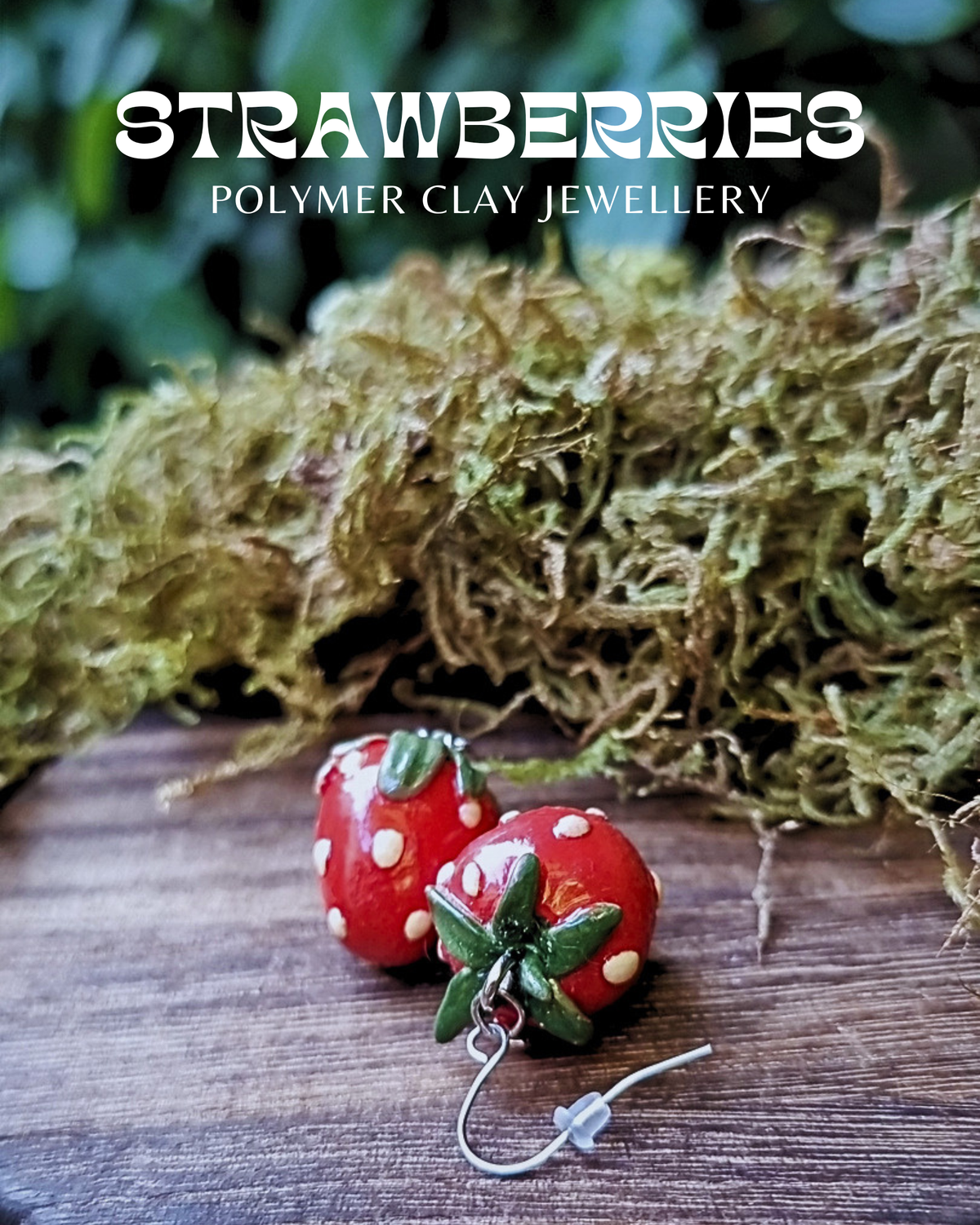Strawberry Earrings | Polymer Clay Wearables