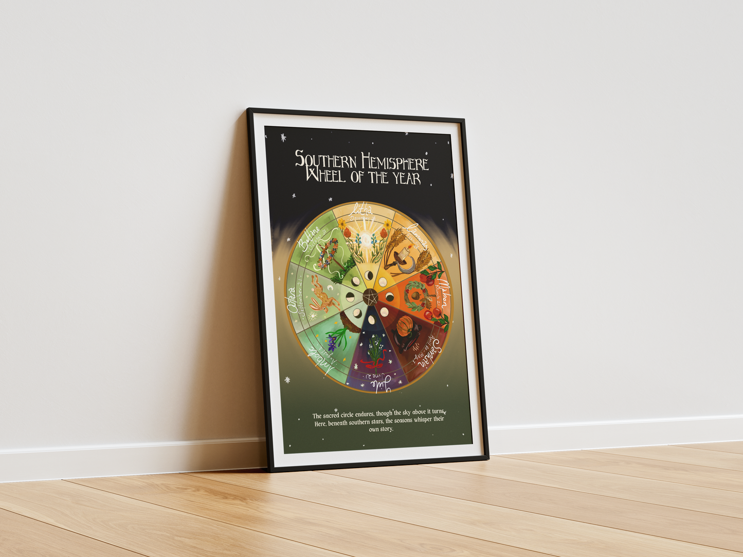 Southern Hemisphere Wheel of the Year | Art Poster