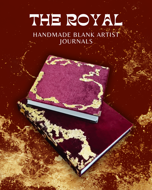 Artist Journal | The Royal | Blood Red Velvet | Blank Hand-bound Journal