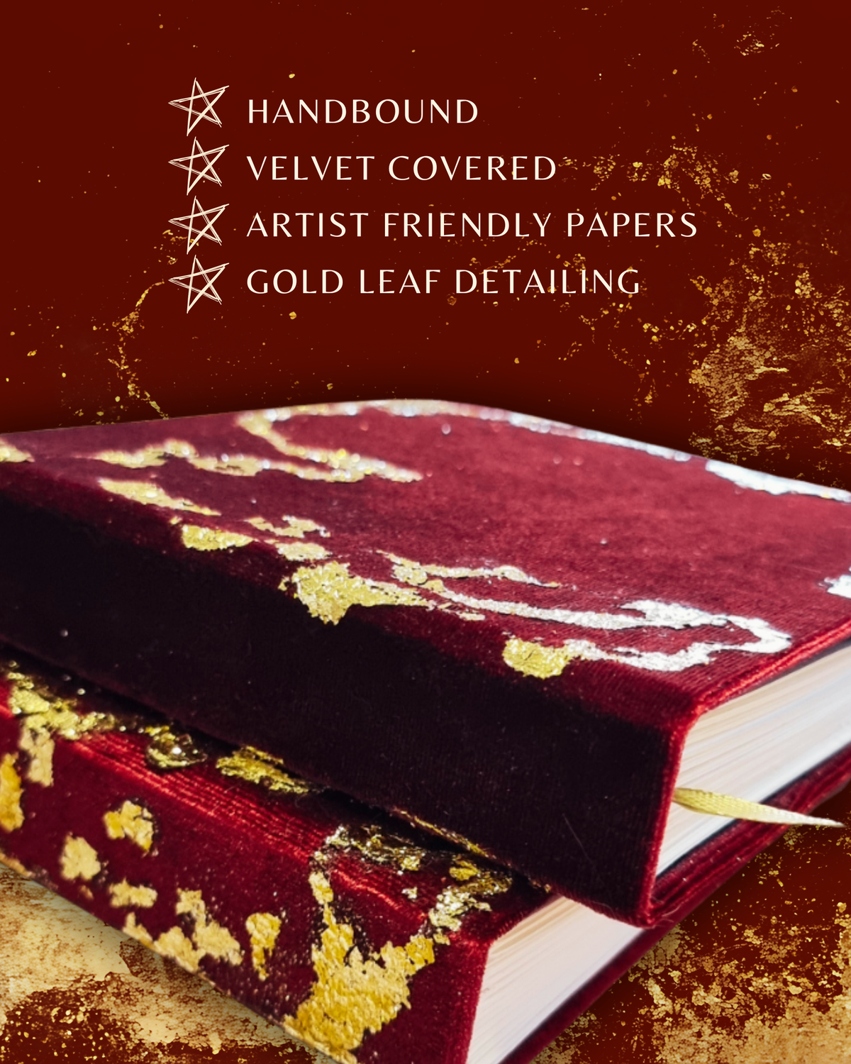 Artist Journal | The Royal | Blood Red Velvet | Blank Hand-bound Journal