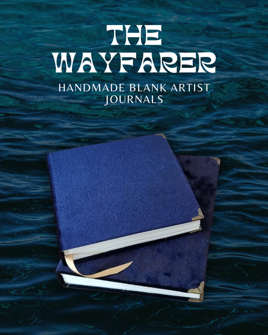 Artist Journal | The Wayfarer | Deep Navy Blue Velvet | Blank Hand-bound Journal